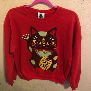 Vintage Lucky Cat crewneck sweater
